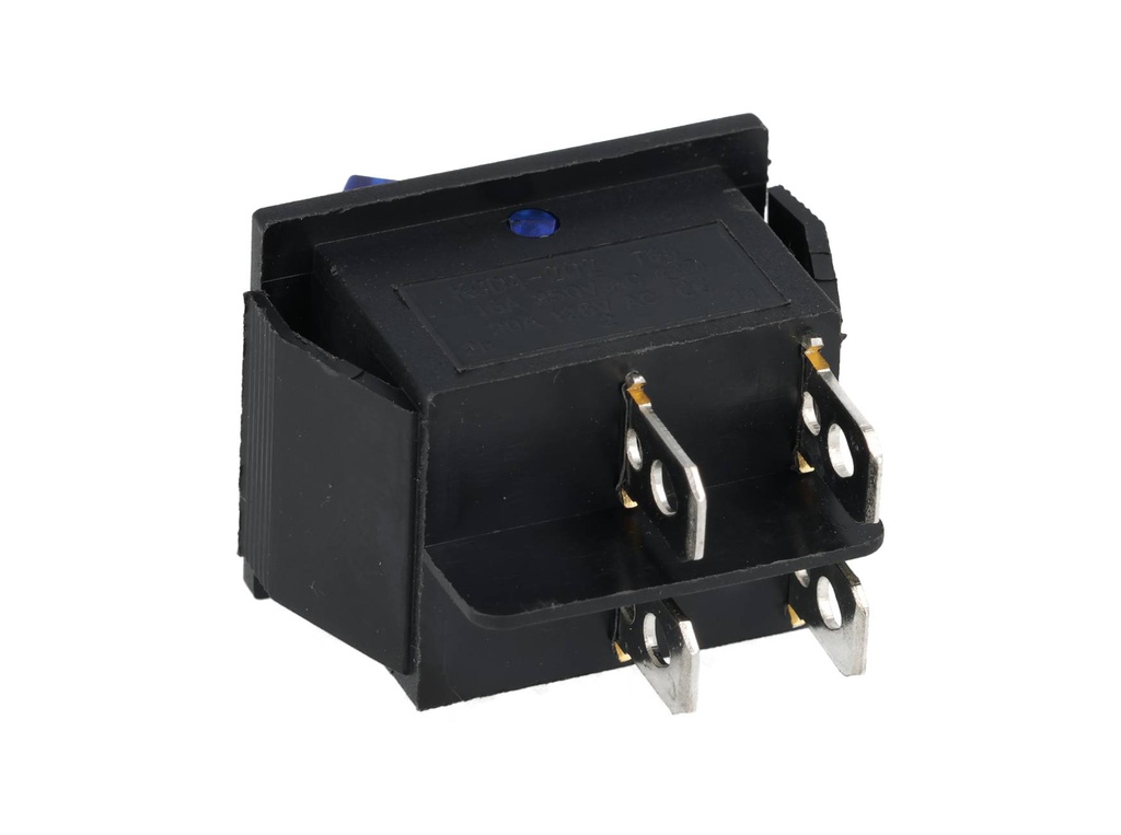 TP-321-BL — INTERRUPTOR ILUMINADO AZUL 2P1T 16/20A, 110/220VCA, 30X22mm 4 TERMINALES