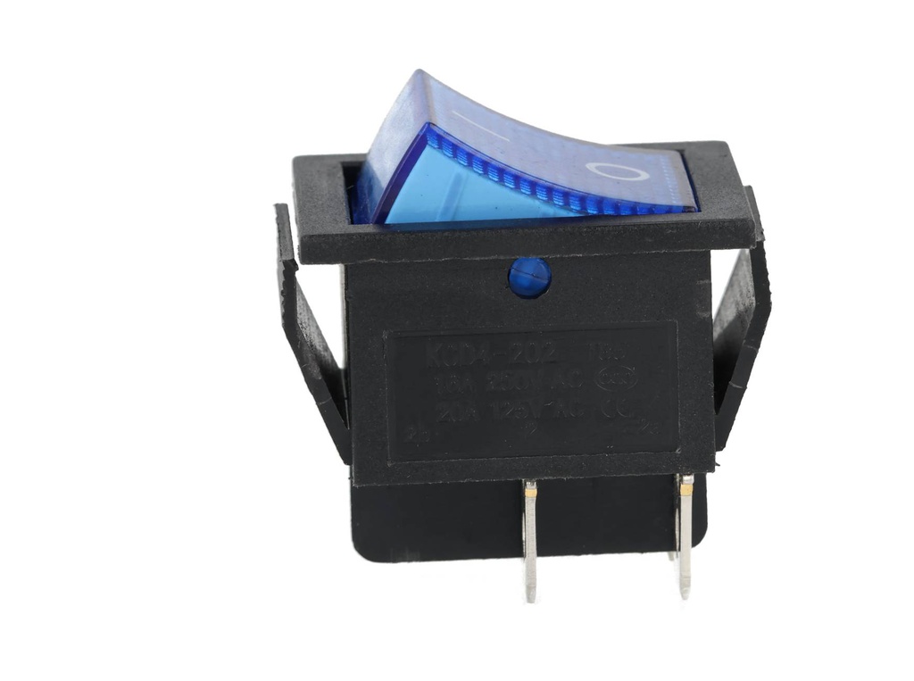 TP-321-BL — INTERRUPTOR ILUMINADO AZUL 2P1T 16/20A, 110/220VCA, 30X22mm 4 TERMINALES