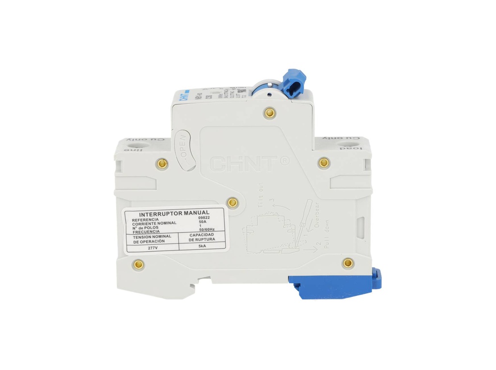 NB1-5KA1PC50 — BREAKER P/RIEL 1X50A 5KA/230V 277VCA