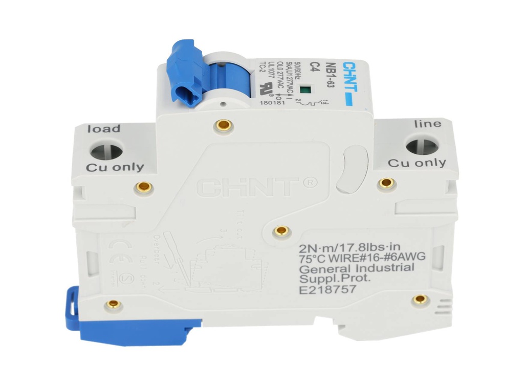 NB1-5KA1PC4 — BREAKER P/RIEL 1X4A  5KA/230V 277VCA
