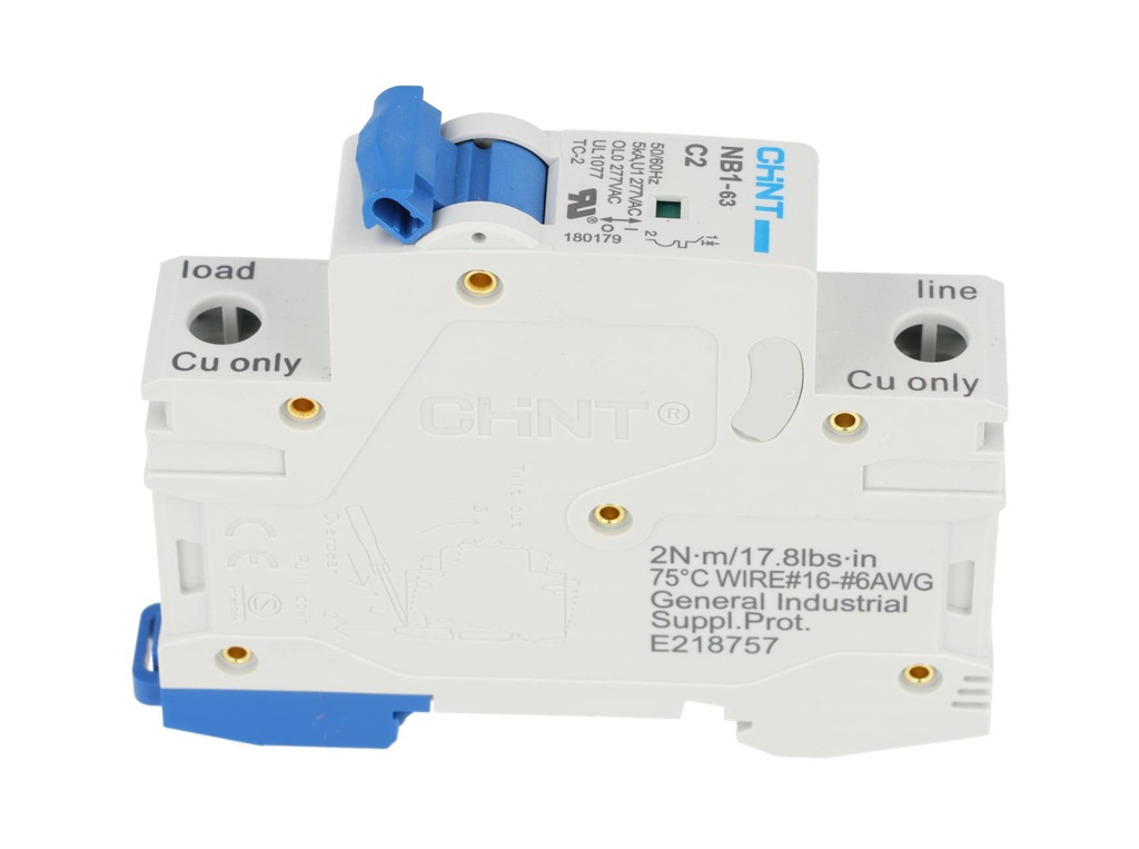 NB1-5KA1PC2 — BREAKER P/RIEL 1X2A  5KA/230V 277VCA