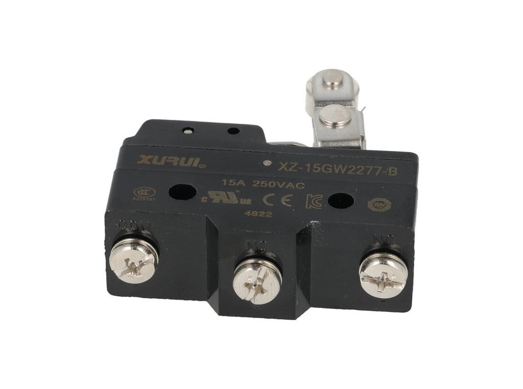XZ-15GW2277-B — MICROSWITCH MINIATURA PALANCA CORTA Y RO, NDANA UNIDIRECCIONAL 1NA+1NC 15A/125V