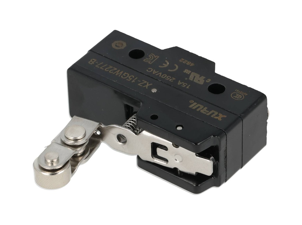 XZ-15GW2277-B — MICROSWITCH MINIATURA PALANCA CORTA Y RO, NDANA UNIDIRECCIONAL 1NA+1NC 15A/125V