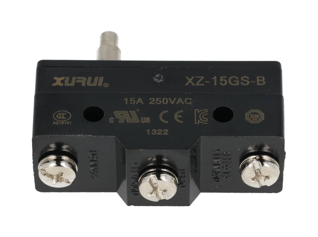 XZ-15GS-B — MICROSWITCH MINIATURA BOTON MEDIANO 1NA+, 1NC 15A/125V