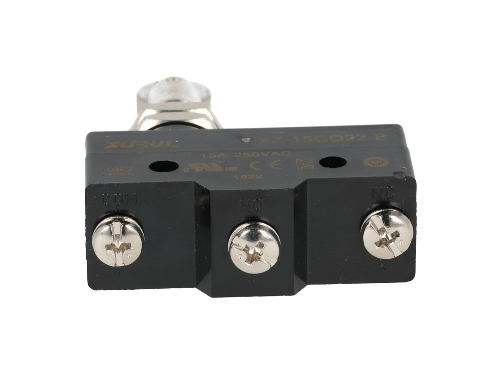 XZ-15GQ22-B — MICROSWITCH MINIATURA ROLDANA METALICA, 1NA+1NC 15A/125V