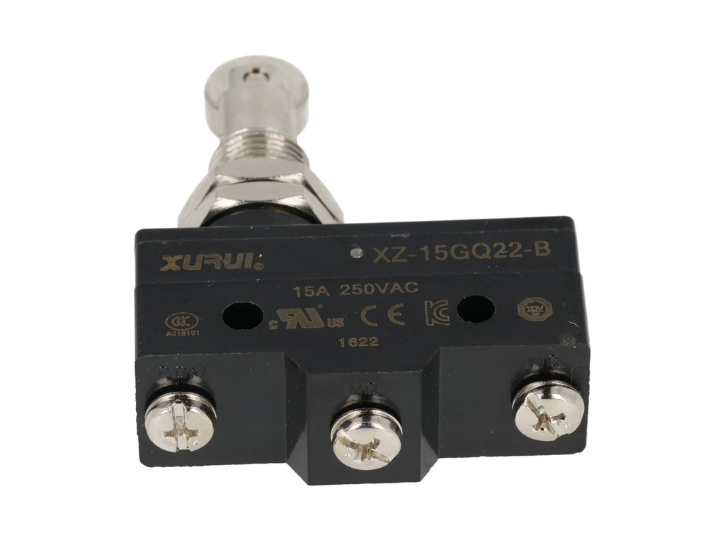XZ-15GQ22-B — MICROSWITCH MINIATURA ROLDANA METALICA, 1NA+1NC 15A/125V