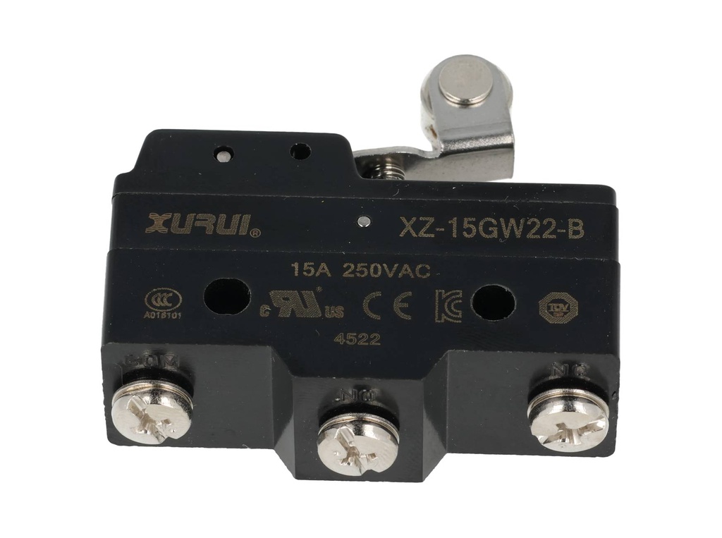 XZ-15GW22-B — MICROSWITCH MINIATURA PALANCA CORTA ROLD, ANA METALICA 1NA+1NC 15A/125V