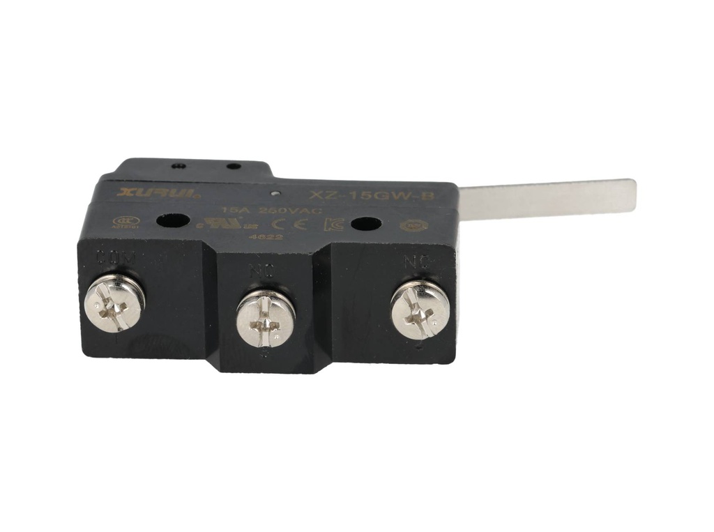 XZ-15GW-B — MICROSWITCH MINIATURA PALANCA CORTA 1NA+, 1NC 15A/125V