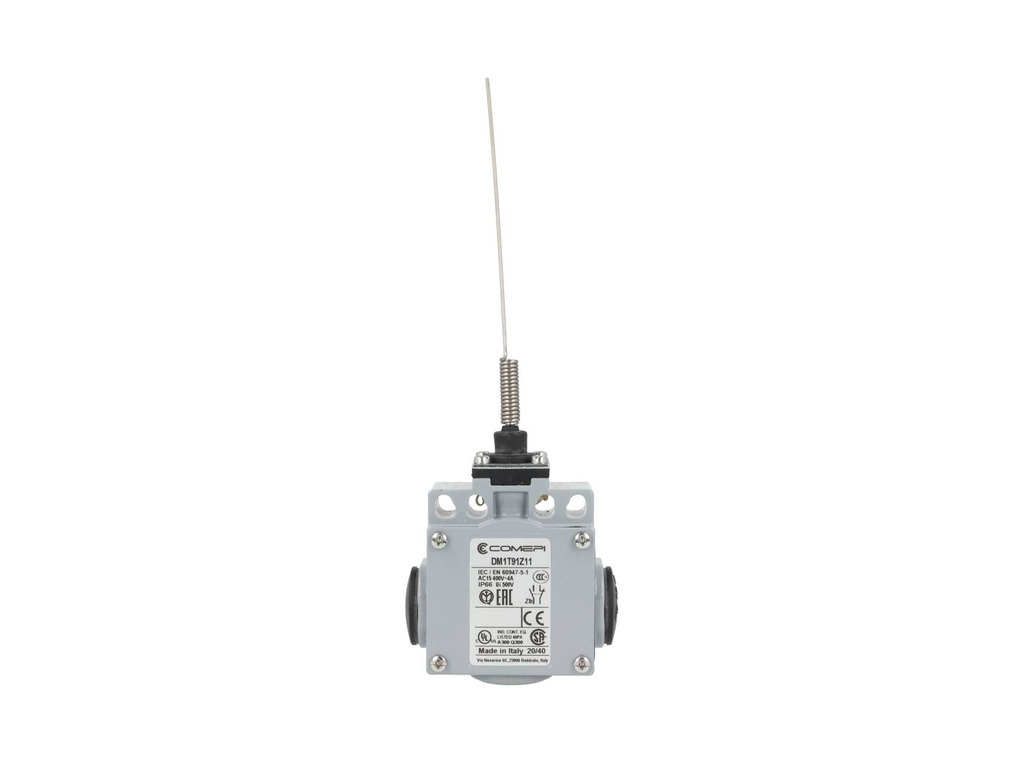 DM1-T91Z11 — MICROSWITCH DE FINAL DE CARRERA RESORTE, Y VARILLA DE ACERO INOXIDABLE, 1NA+1NC, 24V/10A, 120V/6A, 230V/3.1A, 240V/3A