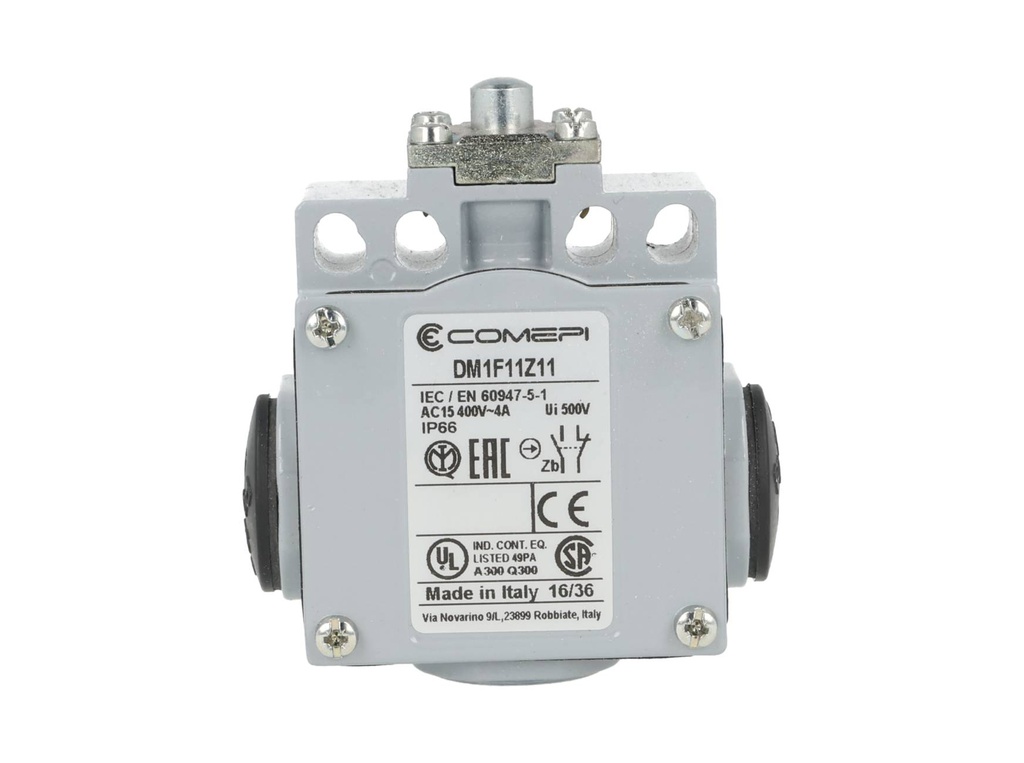 DM1-F11Z11 — MICROSWITCH DE FINAL DE CARRERA PIN 1NA+, 1NC, 24V/10A, 120V/6A, 230V/3.1A. 240V/3A,
