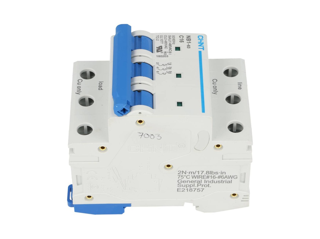 NB1-5KA3PC16 — BREAKER P/RIEL 3X16A,5KA,480VCA