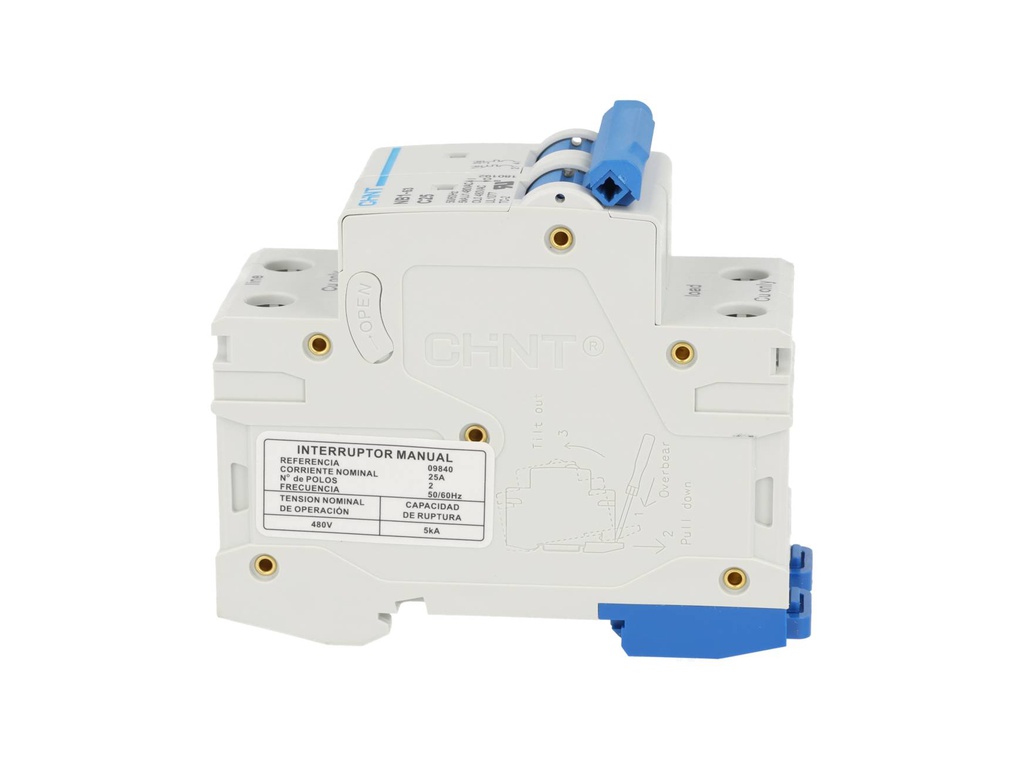 NB1-5KA2PC2 — BREAKER P/RIEL 2X2A  5KA/230V 480VCA