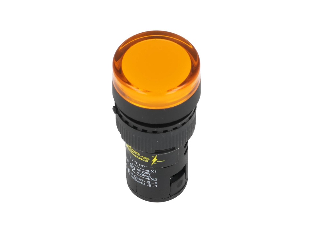 TP-LI16-Y — LAMPARA PILOTO LED AMARILLO 16mm 220VCA*NO SON A PRUEBA DE EXPLOSION*