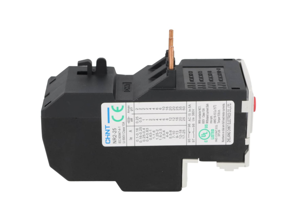 NR2-25-1.6A — RELE TERMICO DE SOBRECARGA 1-1.6AMPPARA CONTACTOR SERIE NC1 Y NC2