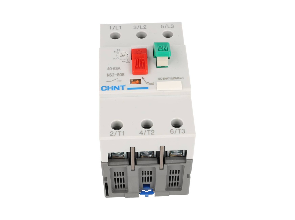 NS2-80B-40-63A — GUARDAMOTOR 40-63A, TEMP. 5°C~+40°C, 230/240, 400/415V DE OPERACION 15KA 230/240V DE RUPTURA GRADO III.