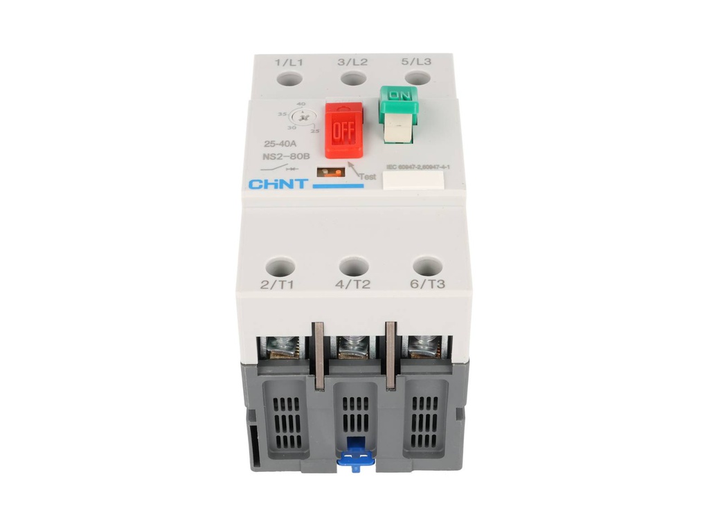 NS2-80B-25-40A — GUARDAMOTOR 25-40A, TEMP. 5°C~+40°C, 230/240, 400/415V DE OPERACION 15KA 230/240V DE RUPTURA GRADO III.
