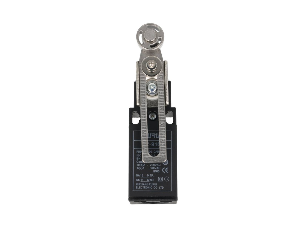XZ-9108 — MICROSWITCH PALANCA METALICA AJUSTABLE Y, ROLDANA METALICA 1NA+1NC 10A