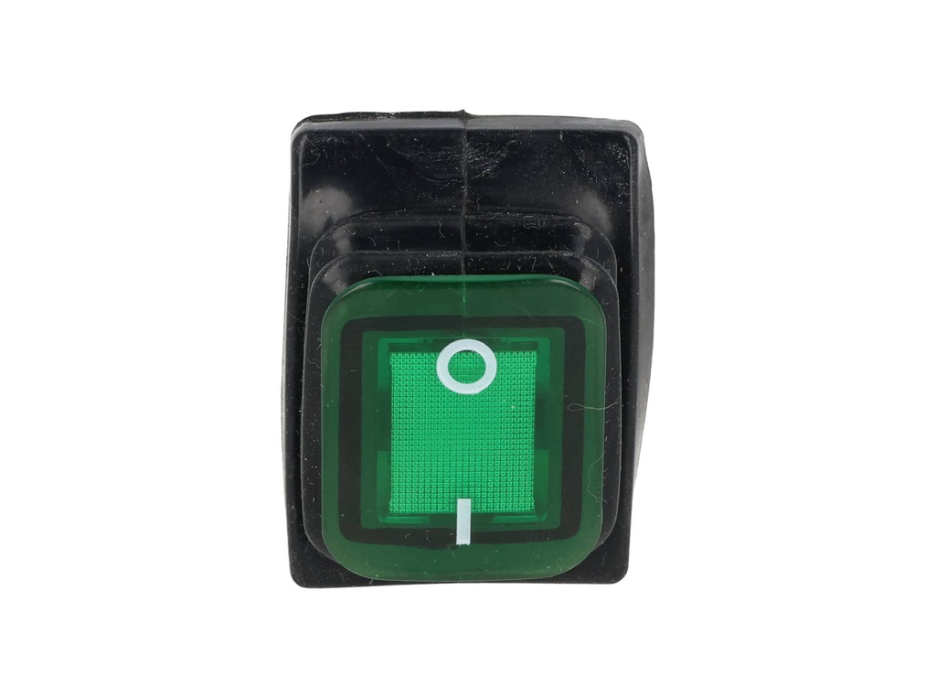 TP-T85-GL — SWITCH ILUMINADO VERDE 2P1T, LED 110VCA30A/250VCA, IP67, SELLADO, 30X22mm
