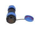 TP-SP28-SP19P — CONECTORES PANEL/RECTO (PAR) 19PIN, IMPERMEABLES IP68, 5A/250VCA, DIAMETRO DE BARRENO 28mm