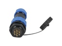 TP-SP20-SP7P — CONECTORES PANEL/RECTO (PAR) 7PIN, IMPERMEABLES IP68, 10A/250VCA, DIAMETRO DE BARRENO 20mm, PIN COBRE CHAPEADO EN DORADO/PLATEADO