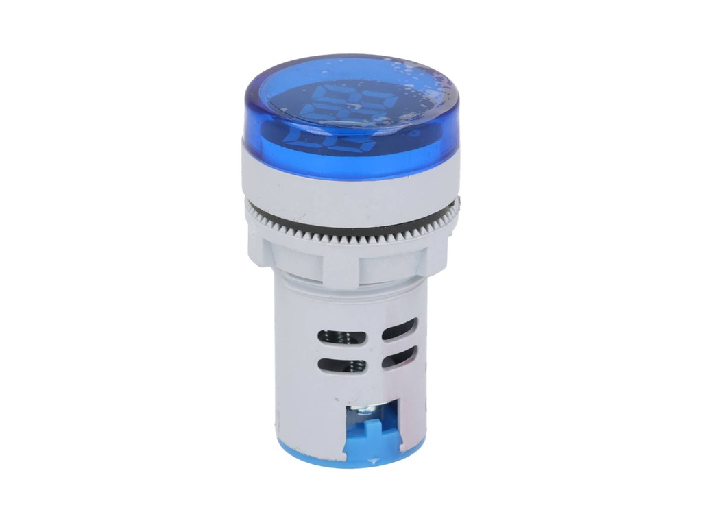 TP-FM22 — FRECUENCIAUENCIMETRO DIGITAL 110-380VCA 22mmILUMINADO, CARATULA RESTADO NDA, COLOR AZUL