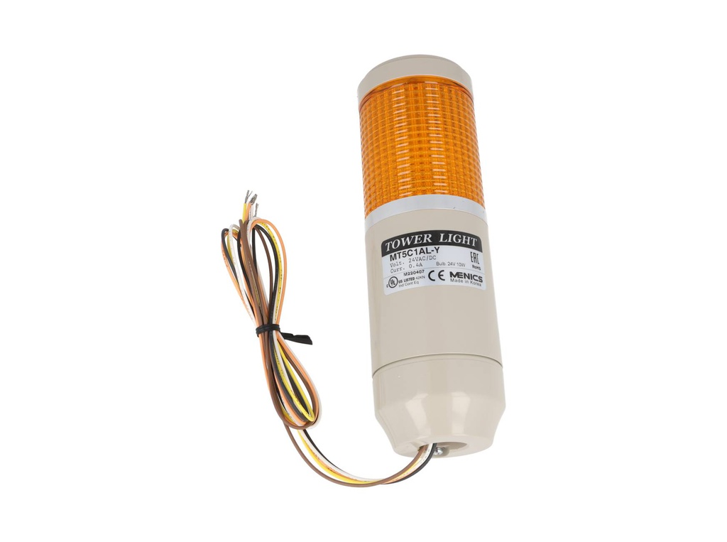MT5C1AL-1Y — TORRETA 56 mm amarilla 24 Vcd fija e intermitente MENICS