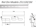 2511120/1M - PK2 — Riel Din De Acero Ranurado Tekno Powers Lote 2 Pzs De 1mt 