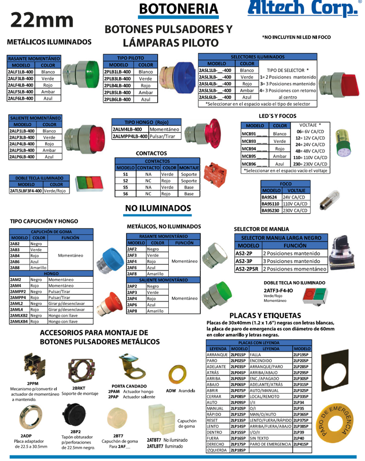 2ASL1LB-3-400 — SELECTOR ILUMINADO 3POS. FIJAS NO INCLUYE LED 6, 12, 24, 48, 110, 230VCA/DC #MCB91*** (***=V) 