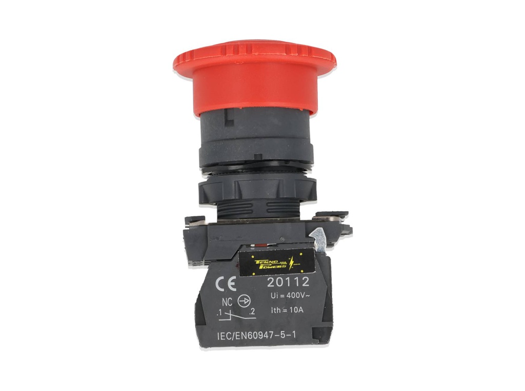 TP-XB5-ER — BOTON HONGO 40mm PLASTICO DE EMERGENCIA1NC 22mm, TIPO HONGO *NO SON A PRUEBA DE EXPLOSION*