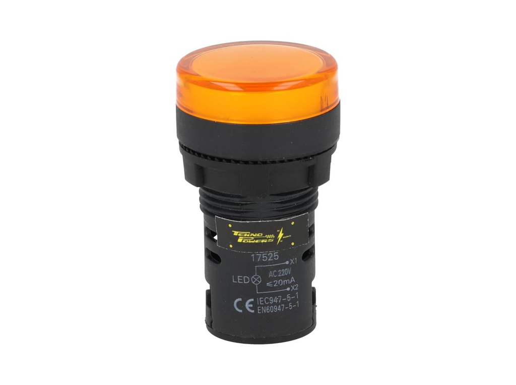 TP-LI22-Y — LAMPARA PILOTO LED AMARILLO 22mm 220VCAPLASTICO *NO SON A PRUEBA DE EXPLOSION*