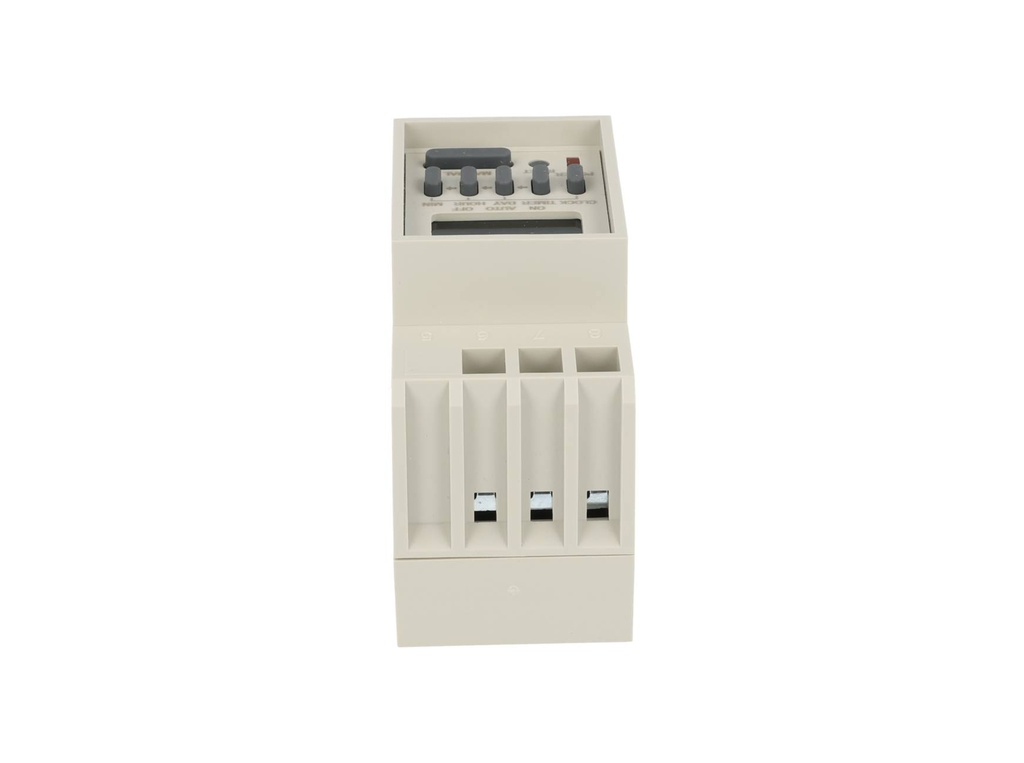 TP-TM848-1 — TIMER D SEMANAL, 120VCA, 8/ON-8/OFF 1CON 16AMP./AC1, 3AMP./AC2, BAT.RESP.36H, DIN RIEL