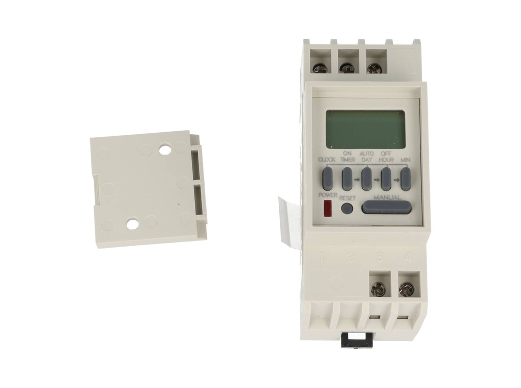 TP-TM848-3 — TIMER D SEMANAL, 24VCA, 8/ON-8/OFF, 1CON 16AMP.AC1, 3AMPARA AC2, BAT.RESP.36H, DIN RIEL