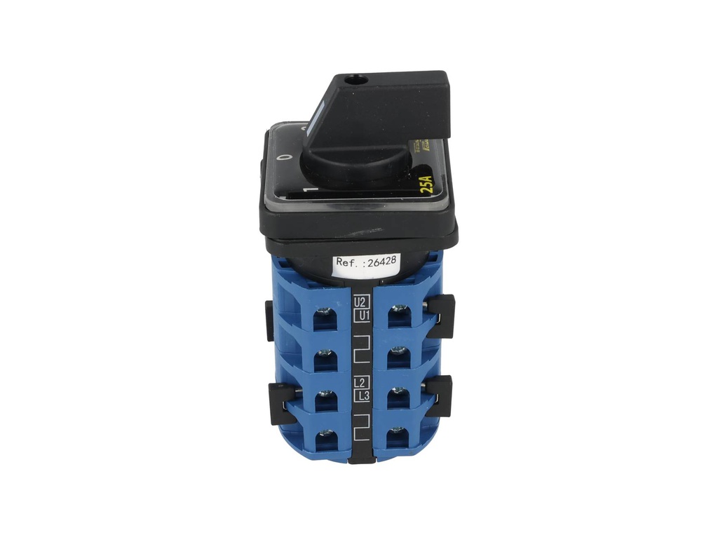 SA25-3-4 — SELECTOR 2 VELOCIDADES 3 POSICIONES (1, 0, 2) 25A48 X48mm, 240/440VCA