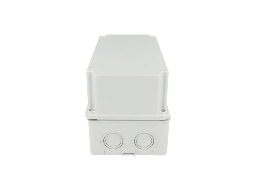 40202205 — CAJA CON KNOCKOUTS PRE-PERFORADOS PLASTICA ABS DE CONEXIONES 117X217X125.5MM. GRIS IP67 CUBIERTA ELEVADA