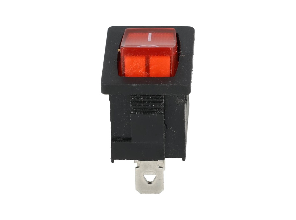TP-KCD-RL — SWITCH ILUMINADO ROJO 1P1T 10A/250VCA12.5X18mm 3 TERMINALES, CICLOS :10, 000