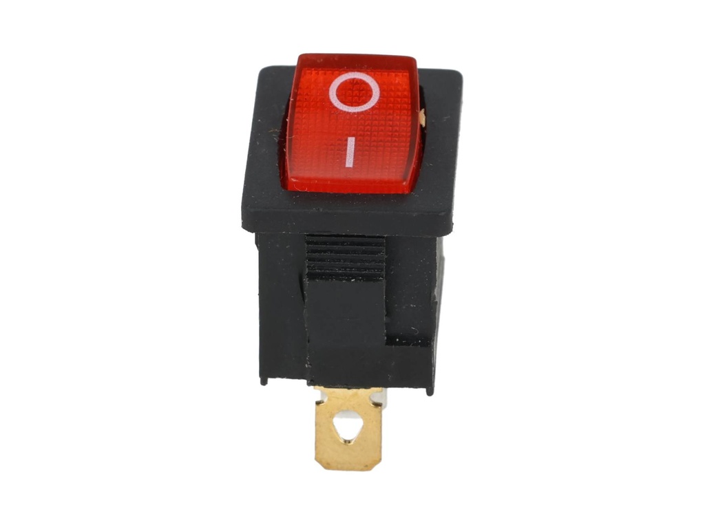TP-KCD-RL — SWITCH ILUMINADO ROJO 1P1T 10A/250VCA12.5X18mm 3 TERMINALES, CICLOS :10, 000