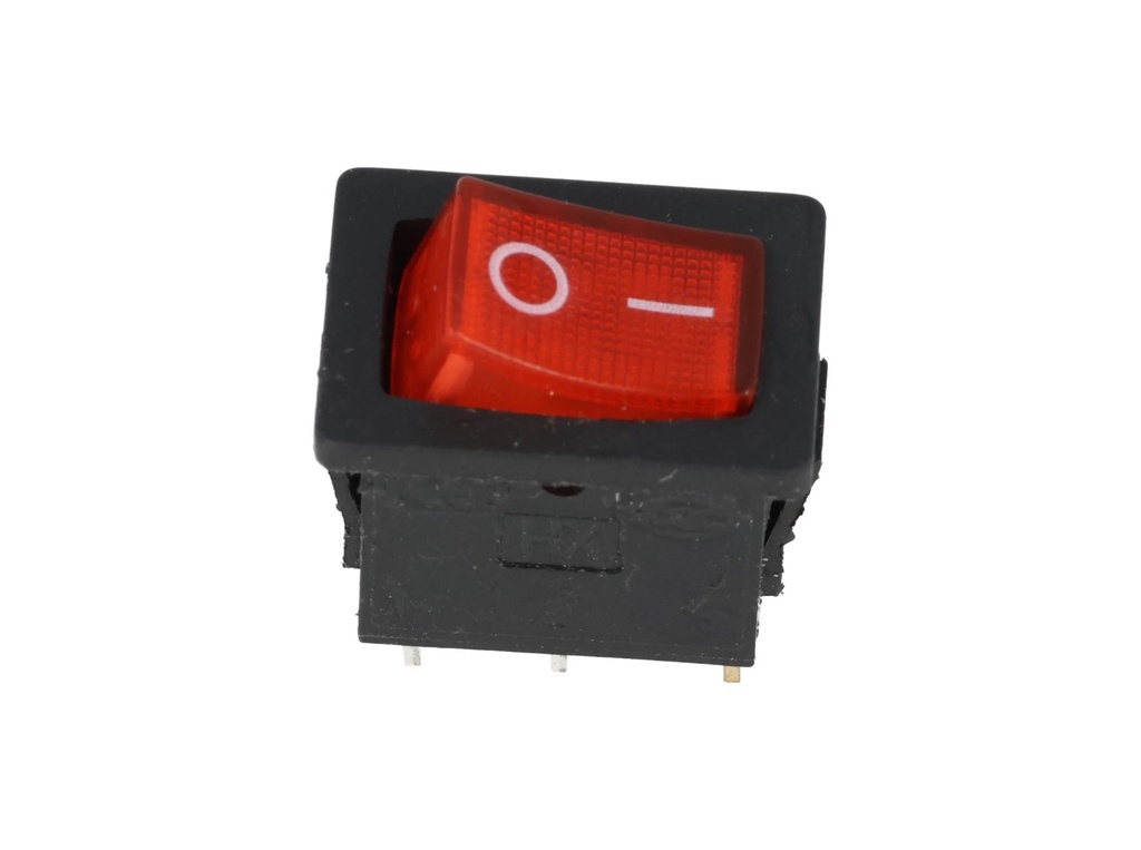 TP-KCD-RL — SWITCH ILUMINADO ROJO 1P1T 10A/250VCA12.5X18mm 3 TERMINALES, CICLOS :10, 000