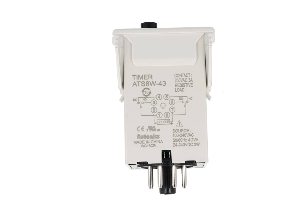 ATS8W-43 — TEMPORIZADOR DOBLE C/VOLTAJE UNIVERSAL