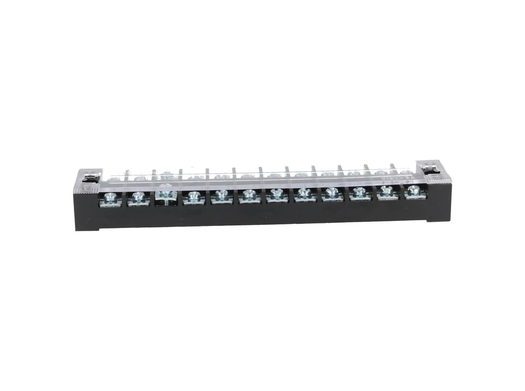 TB-2512 — BLOQUE DE TERMINALES MONTAJE FIJO 25AMP12 POLOS, 600V, CALIBRE 14 AWG, 100°C (A PRUEBA DE FUEGO) , 19x162x30mm