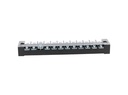 TB-2512 — BLOQUE DE TERMINALES MONTAJE FIJO 25AMP12 POLOS, 600V, CALIBRE 14 AWG, 100°C (A PRUEBA DE FUEGO) , 19x162x30mm