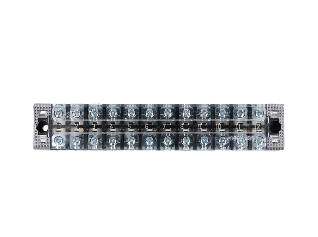 TB-3512 — BLOQUE DE TERMINALES MONTAJE FIJO 35AMP12 POLOS, 600V, CALIBRE 14 AWG, 100°C (A PRUEBA DE FUEGO) , 20x162x30mm
