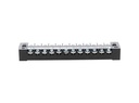 TB-1512 — BLOQUE DE TERMINALES MONTAJE FIJO 15AMP12 POLOS, 600V, CALIBRE 16 AWG, 100°C,  (A PRUEBA DE FUEGO) 17x124x22mm