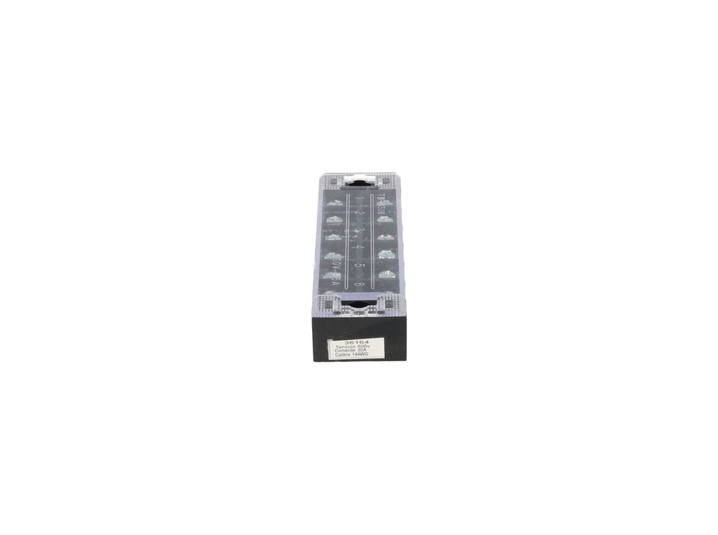 TB-3506 — BLOQUE DE TERMINALES MONTAJE FIJO 35AMP6 POLOS, 600V, CALIBRE 14 AWG, 100°C (A PRUEBA DE FUEGO) , 19x91x30mm