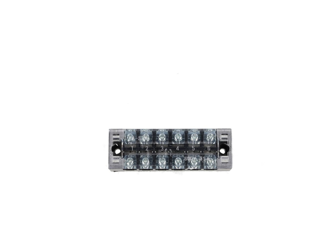 TB-3506 — BLOQUE DE TERMINALES MONTAJE FIJO 35AMP6 POLOS, 600V, CALIBRE 14 AWG, 100°C (A PRUEBA DE FUEGO) , 19x91x30mm