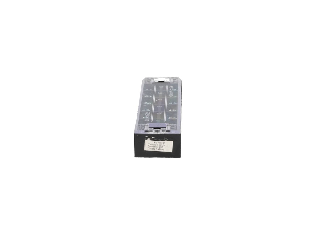 TB-2506 — BLOQUE DE TERMINALES MONTAJE FIJO 25AMP6 POLOS, 600V, CALIBRE 14 AWG,  100°C,  (A PRUEBA DE FUEGO) 19x91x30mm