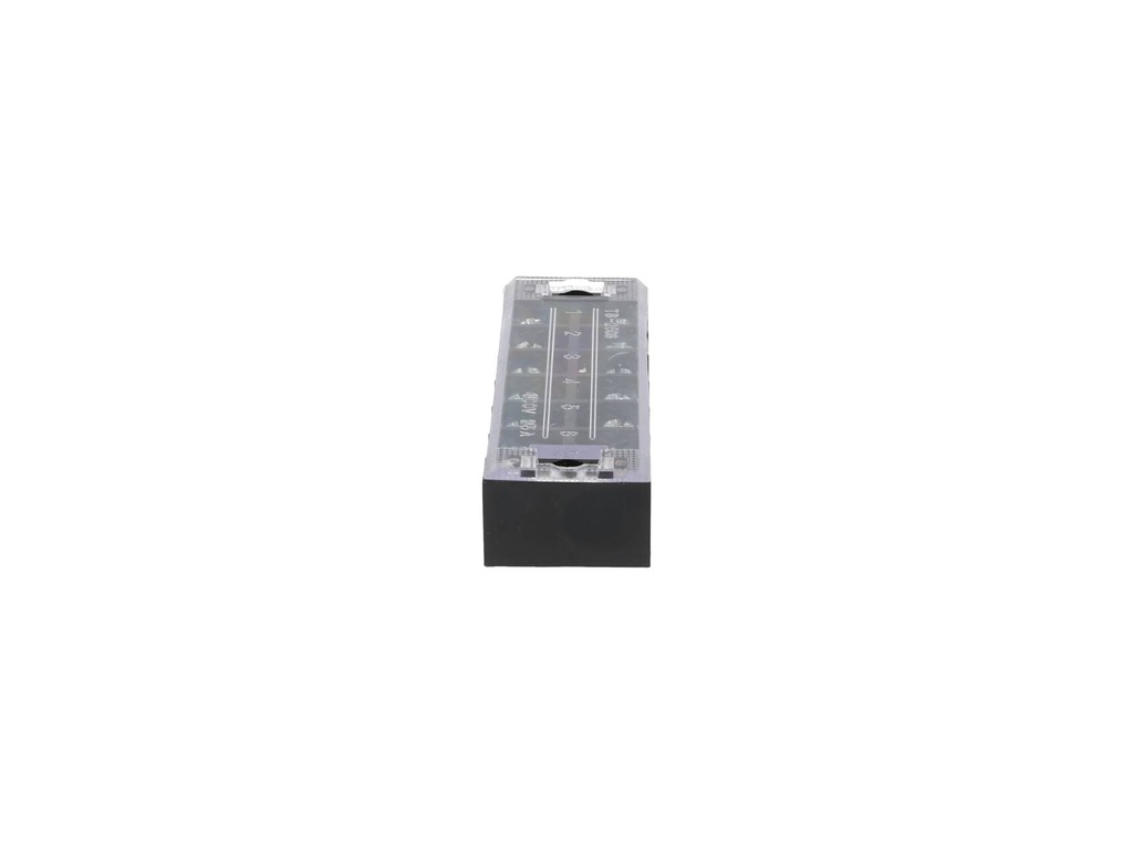 TB-2506 — BLOQUE DE TERMINALES MONTAJE FIJO 25AMP6 POLOS, 600V, CALIBRE 14 AWG,  100°C,  (A PRUEBA DE FUEGO) 19x91x30mm