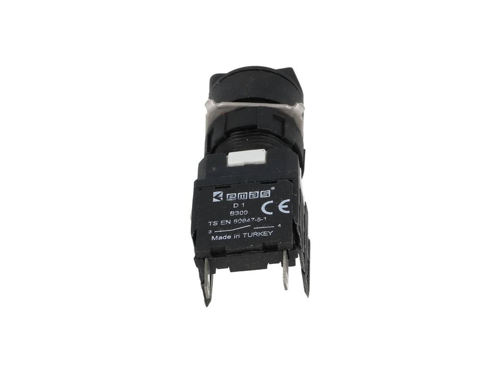 D100YS20 — BOTON SELECTOR 16mm, 2 POSICIONES MANTENIDO, 1CNA, NEGRO