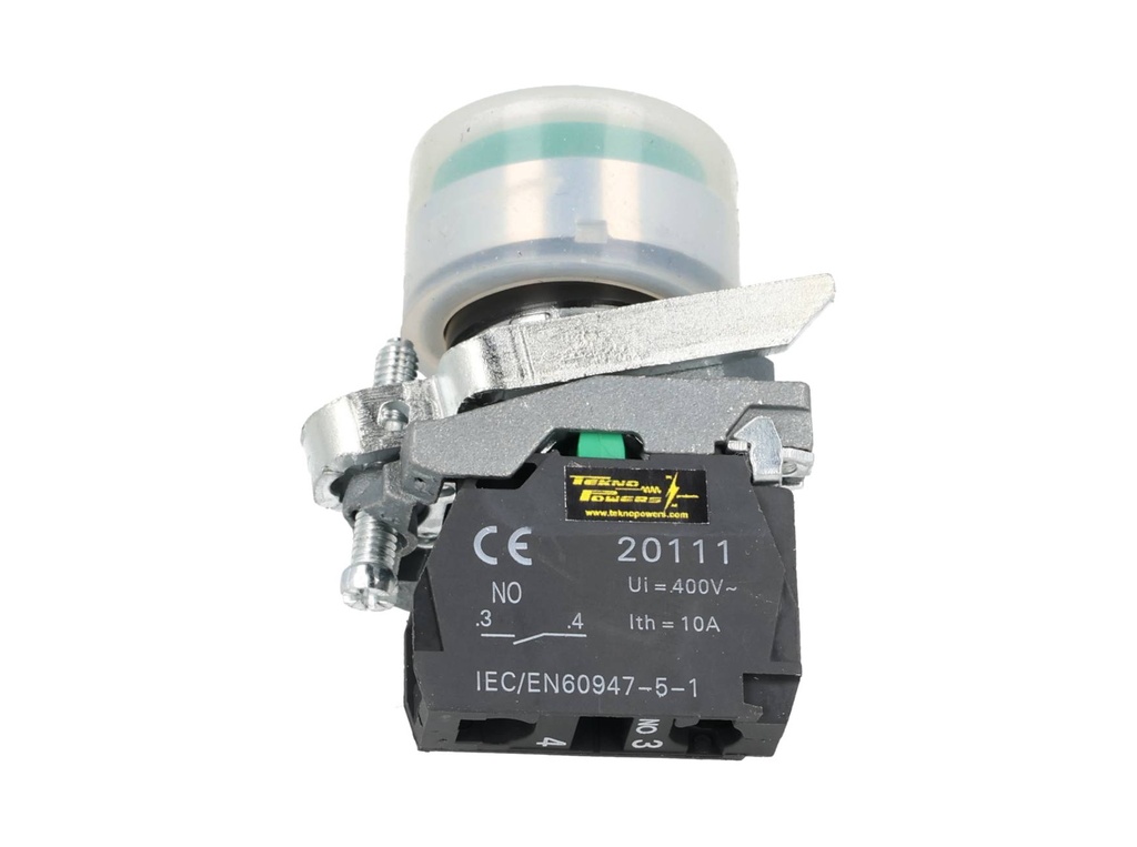 TP-XB4-HOG — BOTON PULSADOR METALICO CON CAPUCHON VERDE22mm NA *NO SON A PRUEBA DE EXPLOSION*