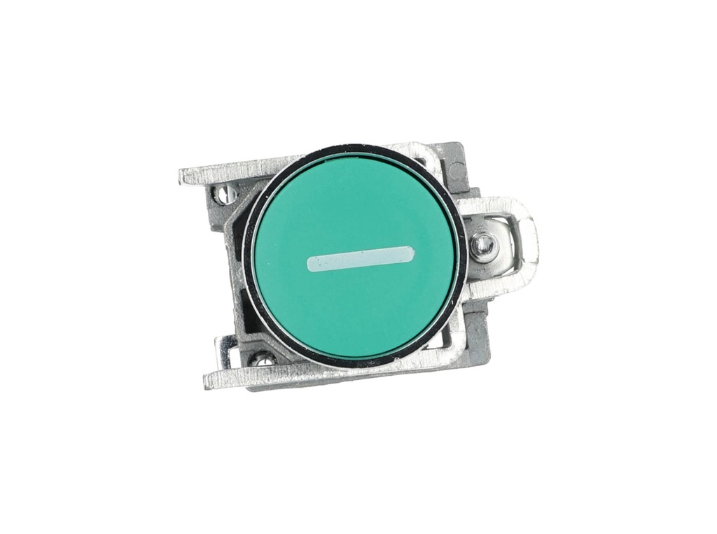 TP-XB4-G — BOTON PULSADOR METALICO VERDE NA 22mm CON SIMBOLO DE ENCENDIDO *NO SON A PRUEBA DE EXPLOSION*