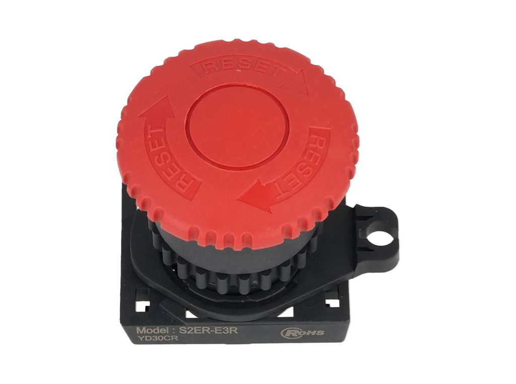 S2ER-E3R — BOTON HONGO PARO DE EMERGENCIA, 22mm, DIAMETRO HONGO 40mm